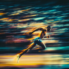 Blazing Speed: The Pinnacle of Athletic Performance and Determination Captured in a Single Moment