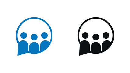 Group chat icons. Community message bubble logo. Simple vector illustration