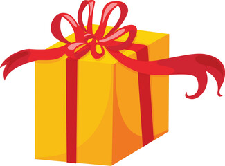 Yellow Gift with Red Ribbon