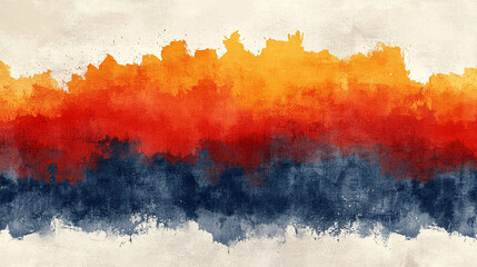 gradient of black, dark blue, gray, copper, red, brown, burnt orange, gold, and yellow. Geometric stripes and rough texture convey modern design and chaotic energy