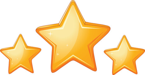Shiny Golden Stars Symbolizing Excellence


