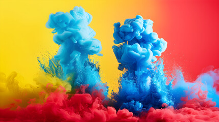 Obraz premium Showcasing the Primary Colors: The Core of All Colors - Vibrant Red, Blue, and Yellow