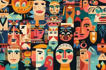 Obraz premium diversity and inclusion Latin America culture , vector background wallpaper