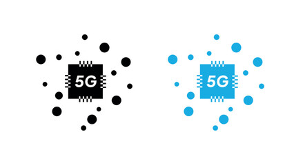 5G chipset. Network technology icon concept. Simple vector illustration