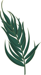 Elegant Dark Green Leaf Illustration

