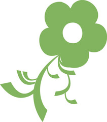 Minimalist Green Floral Design

