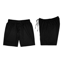Fashion clothing, black boxer shorts with transparent background