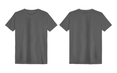 Grey T Shirt color black template transparent background
