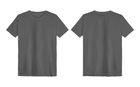 Grey T Shirt color black template transparent background