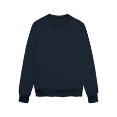 Sweater color navy blue template transparent background