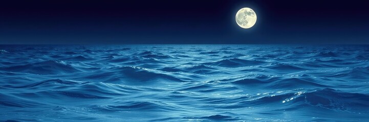 Shimmering Moonlit Ocean with Adjustable Waves, background, nature, waves