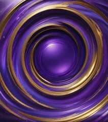 Shimmering Purple Blue Swirls with Golden Center , artistic, purple