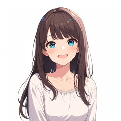 アニメ調の美少女の切り抜き用素材