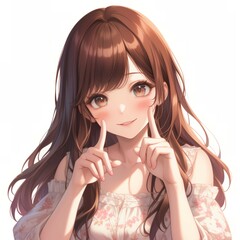 アニメ調の美少女の切り抜き用素材