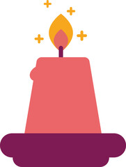 Burning Decorative Candle with Warm Glow Illustration

