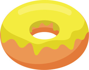 Delicious Yellow Glazed Donut Illustration

