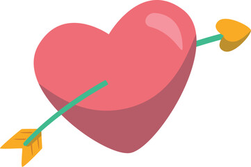 Heart with Arrow Love Symbol Illustration

