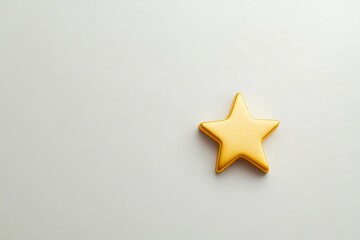 Fototapeta premium A single gold star on a white background.
