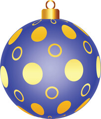 Blue and Gold Christmas Ornament Ball



