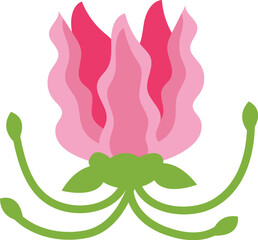 Pink Lotus Flower with Green Stems

