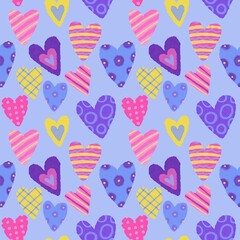 Valentine hearts seamless 14 February love pattern for wrapping paper
