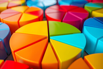 Colorful and Comparative Pie Charts Visualizing Diverse Statistical Data Proportions in a Clean and Engaging Layout