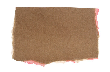 Blank ripped cardboard scraps isolated on white, clipping