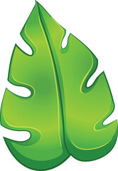 Decorative Green Leaf with Unique Cuts