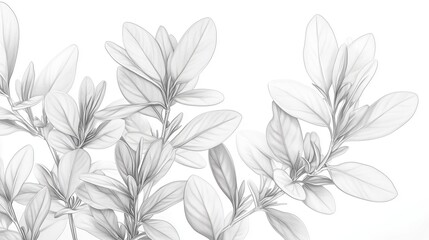 Sketch plant branches and leaves