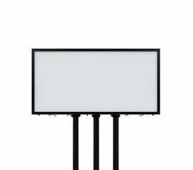 Obraz premium Empty billboard on white background. Large blank outdoor advertisement board. Suitable for design mockups, advertising templates. Excellent for commercial promo ideas. Horizontal format. Blank