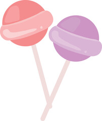 Two colorful lollipops illustration

