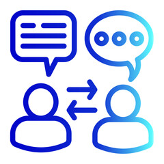 face to face Icon Line Gradient Style for Training Pack Icon Themes
