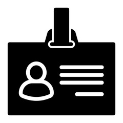 Id Card Icon Glyph Style for Training Pack Icon Themes
