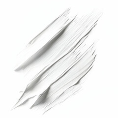 White cream smear, textured stroke, isolated, design element