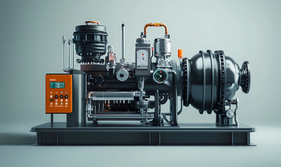 Digital water pump with an interactive control panel, representing advanced technology and efficiency in water management systems