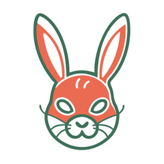 Obraz premium Bunny mask icon with ears, playful spring decoration concept