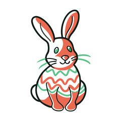 Obraz premium Chocolate bunny icon in vibrant colors, playful Easter concept