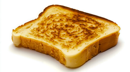 A piece of grilled cheese on a white background