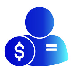 Businessman Icon Glyph Gradient Style