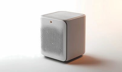 Obraz premium Squared Air Purifier with Slots on the Sides, Offering Efficient Air Filtration in Compact Spaces