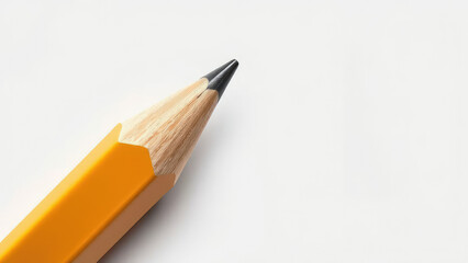 Obraz premium pencil with in focused tip isolated on white background, drawing precision, fine detail, minimalist design, writing instrument