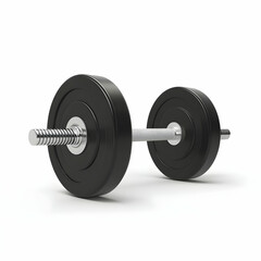 Black dumbbell weightlifting studio shot, isolated white background, fitness