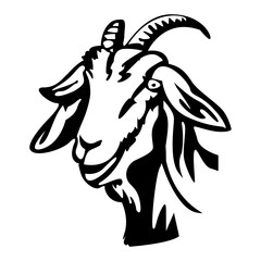 hand drawn vector illustration of a goat