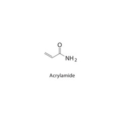 Acrylamide skeletal structure.Acid compound schematic illustration. Simple diagram, chemical structure.