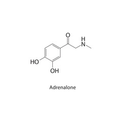 Adrenalone skeletal structure.Nitrile compound schematic illustration. Simple diagram, chemical structure.