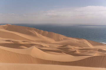 Waves kiss the desert in a dance of nature
