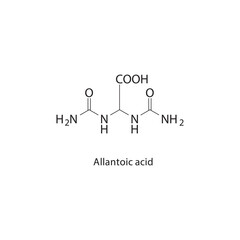 Allantoic acid skeletal structure.Naphthoquinone compound schematic illustration. Simple diagram, chemical structure.