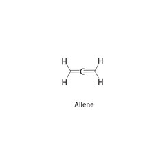 Allene skeletal structure.Alkene compound schematic illustration. Simple diagram, chemical structure.