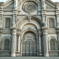 Fototapeta premium Ornate Stone Building with Intricate Carvings