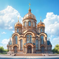 Fototapeta premium Grand Eastern European Church Facade